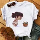 thumbnail image 1 of Camiseta con estampado con dibujo de princesa de Disney para mujer, pantalón corto informal a la moda, camisetas de manga, camisetas con estampado gráfico de dibujos animados de los años 90, 1 of 4