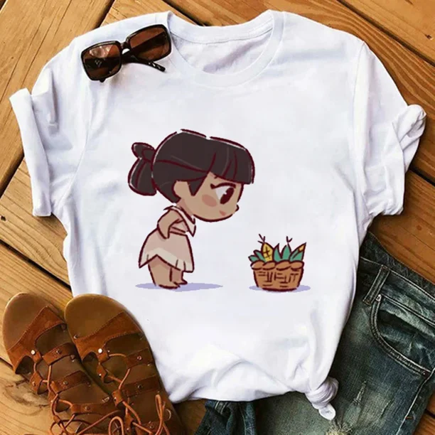 Camiseta con estampado con dibujo de princesa de Disney para mujer, pantalón corto informal a la moda, camisetas de manga, camisetas con estampado gráfico de dibujos animados de los años 90