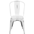 A Line Furniture White Distressed Metal Bistro Style Chair 4 Chairs