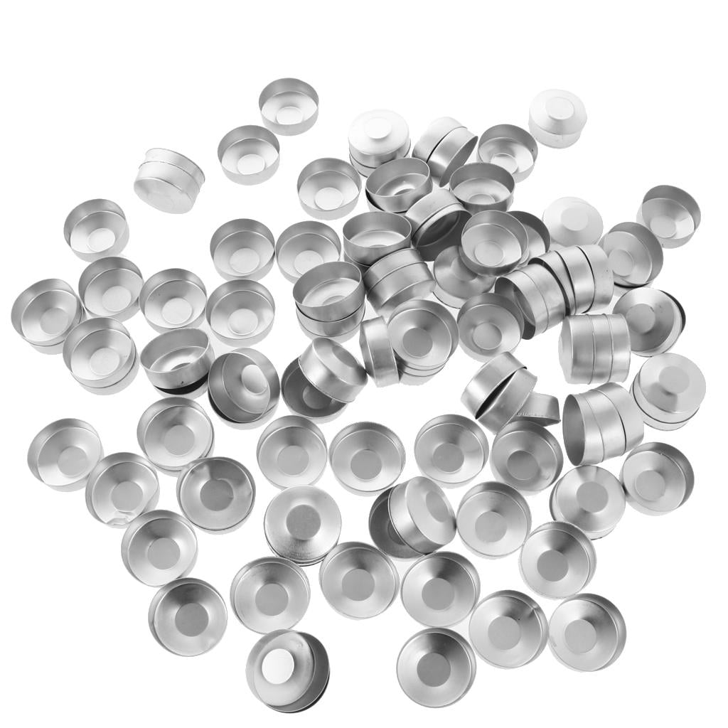 FVDPWYE 200x Aluminium Tea Light Empty Case Container + Candle Wicks Candles Making