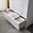 thumbnail image 3 of Home Furniture Isabela Solid Pine Wood 5 Drawer Chest Dresser - White, 3 of 7