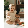 thumbnail image 6 of BemeyourBBs Toddler Baby Girl Summer Clothes Infant Baby Girl Cotton Smocked Outfit Solid Floral Flying Sleeve Ruffle Tank Tops and Shorts Set Little Girls 2 Piece Summer Outfit, 6 of 9