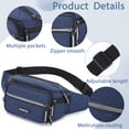 thumbnail image 3 of Bocaoying 2 Pack Multi-Pockets Fanny Packs for Men Women, Crossbody Bag Waist Bag with 6-Zipper Pockets and Adjustable Straps, Water Repellent Bum Bag for Outdoors Sports Travel Hiking Running, 3 of 7