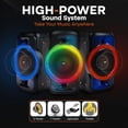 thumbnail image 3 of Pyle Audio Large Bluetooth Party Speaker - Big Bluetooth Speaker with True Wireless Stereo System - Enjoy Powerful Bass and Clear Treble - Portable Big Speaker - PPHP1979-160W, 3 of 5