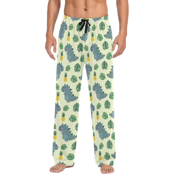 GZHJMY Dinosaur Pajama Pants for Men, Lounge Pants Lightweight Men Pajama Bottoms with Drawstring Pockets, Christmas New Year Birthday Gifts, Large