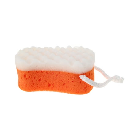 Soft Bathing Tool Shower Sea Sponge Pouf Body Scrubber Orange (Best Body Scrubber Tool)