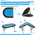thumbnail image 4 of Homhum Oval Poker Table Foldable, 8 Players Folding Gaming Table, Texas Holdem Table w/Portable Oxford Bag, No Assembly Required, Blue, 4 of 8