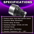 thumbnail image 4 of 12V-24V / 50A Push Start Ignition Switch Momentary Engine Start Ignition Button Blue LED Ignition Button Car Start Stop Button SPST ON-OFF, 4 of 5