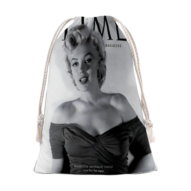 Marilyn Monroe Bolsa de regalo con cierre de cinta navideño para decoración de Navidad,50cm×76 cm.