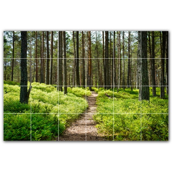Picture-Tiles.com: Trees Ceramic Tile Wall Mural WAL501019-64XL. 72"W x 48"H using (24) 12" x 12" Ceramic Tiles-Satin Finish