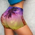 thumbnail image 4 of Uemuo Palm Trees at Sunset Pattern Women Workout Impact Shorts Scrunch Butt Lifting Gym Shorts Seamless Booty Biker Shorts-XX-Large, 4 of 8