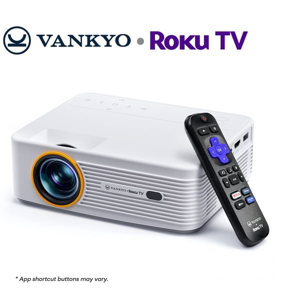 VANKYO Leisure 470R Neo 720P HD Smart Projector, Built-in Roku TV, Auto Vertical Keystone, Dolby Audio, Bluetooth 5.2 & Dual-Band WiFi