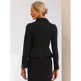 thumbnail image 3 of DARING DIVA Women's Peter Pan Collar Ruffles Office Blazers S Black, 3 of 6