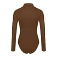 thumbnail image 6 of Youmylove Women Bodysuits Women's Turtleneck Long Sleeve Bodysuits For Women Ribbed Body Suit Shirts Solid Color Slim Fit Body Shaping Underwear Slim Fit Tops Bodysuits, 6 of 6