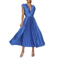thumbnail image 1 of B91xZ Robe Longue pour Femmes Col en V Sans Manches Fendue Robe Formelle Cocktail Soirée Bal Longues Robes, Bleu m, 1 of 5