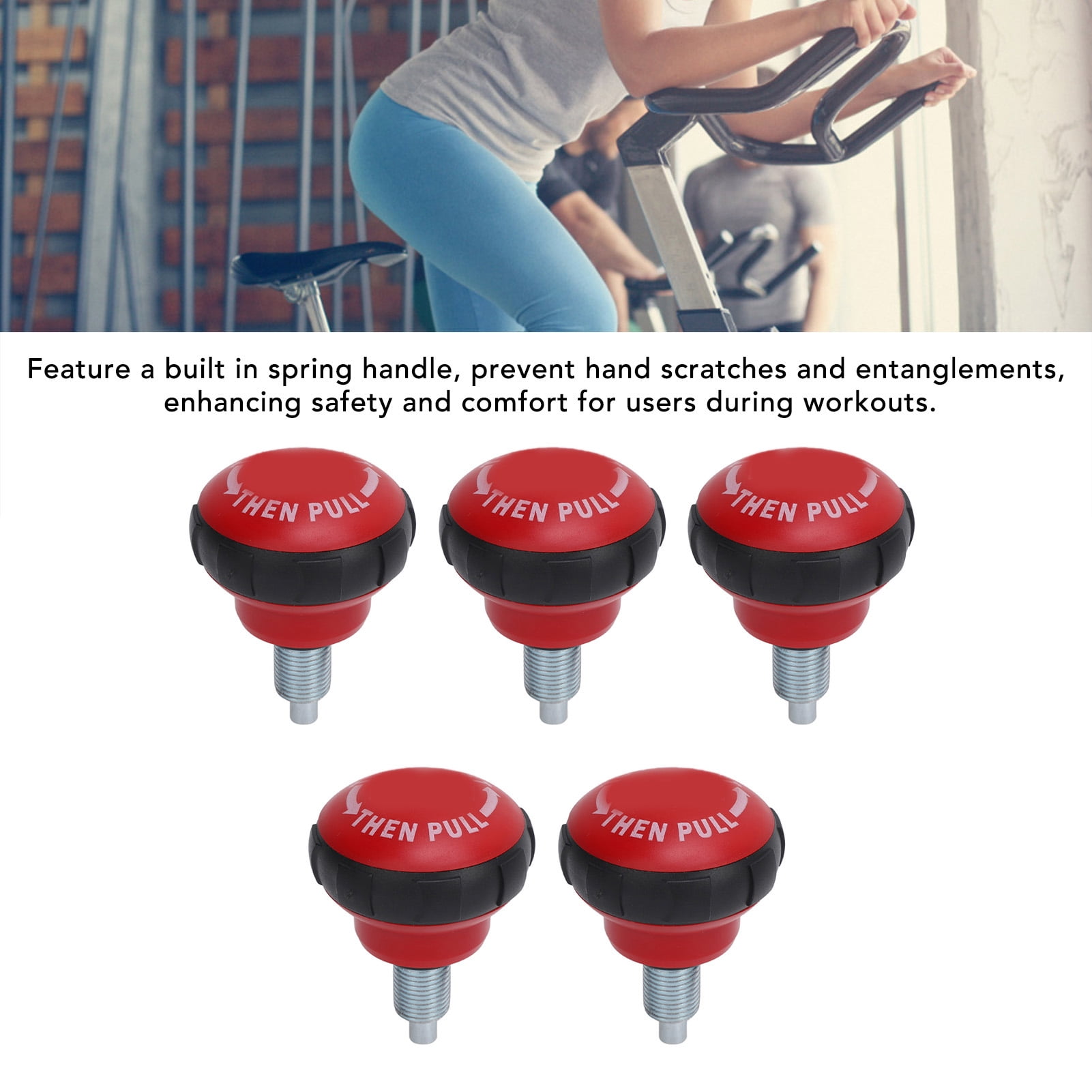 Fitness Equipment Knob, Quick Release Spring Pin, M16, Easy Install, Durable Iron  Plastic, 5 Pack