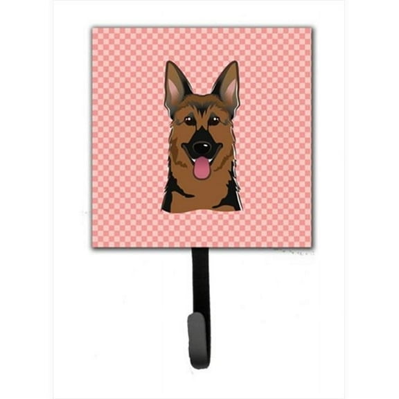 Carolines Treasures Checkerboard Pink German Shepherd Leash or Key Holder 7Hx4.25W multicolor