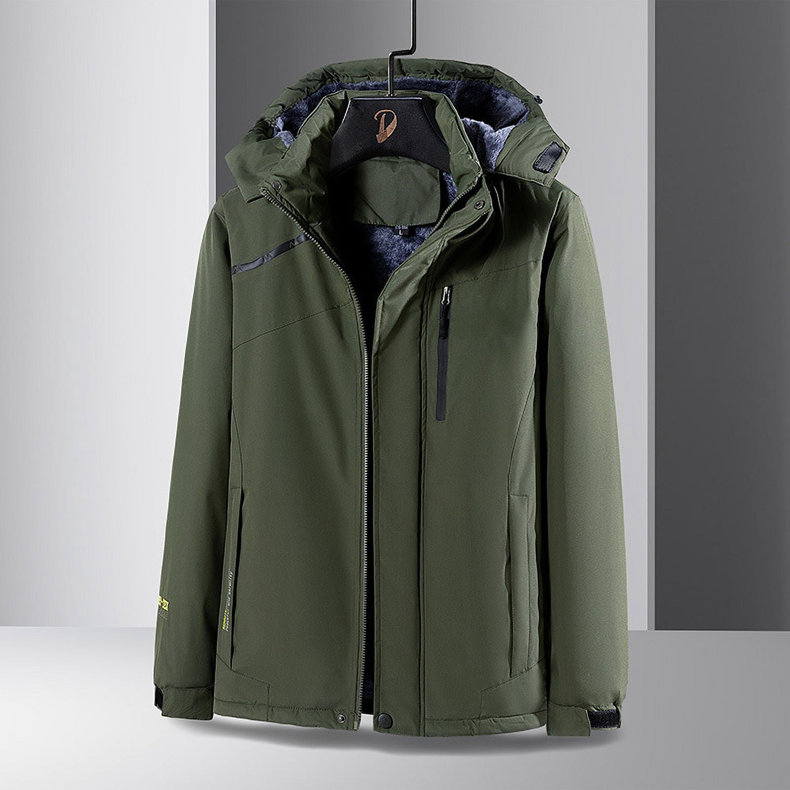 Veste D'hiver Homme à Capuche - Coupe Régulière, Grande Taille | Doublure Polaire, Poches Multiples, Pour Randonnée
