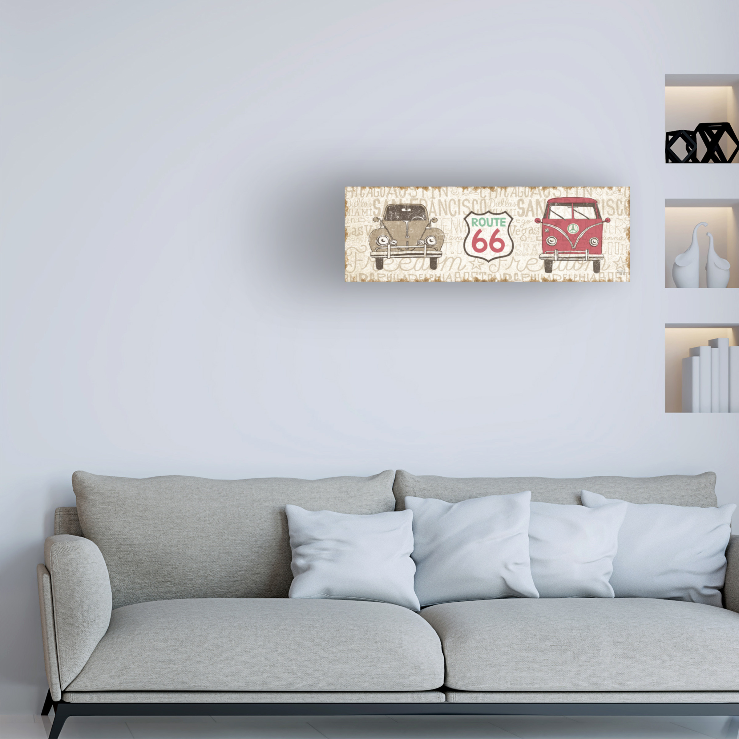 Trademark Fine Art 'American Roadtrip 66 Beetle and Bus' Canvas Art by Oliver Towne