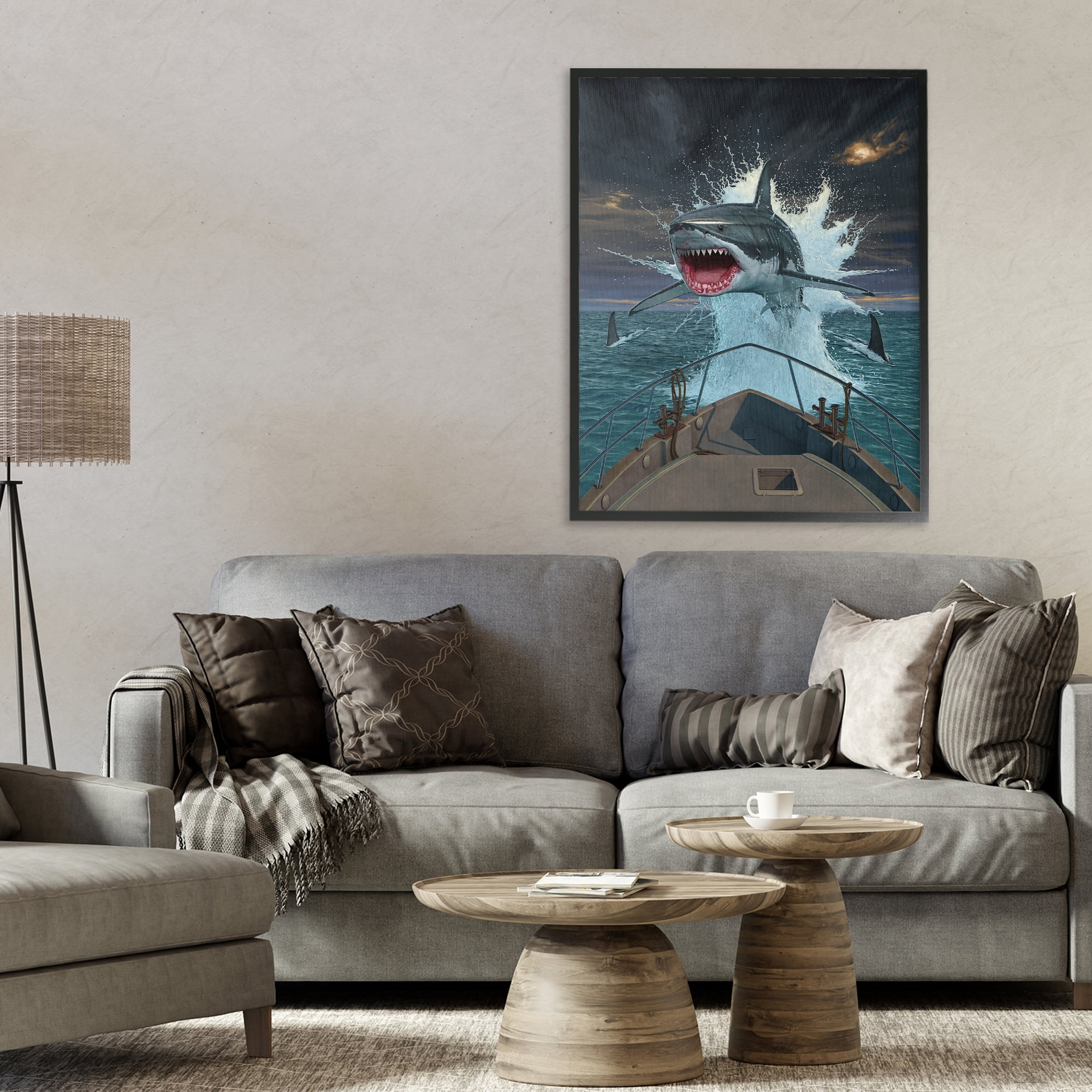 Stupell Industries Fish Out Of Water Black Framed Giclee Art, design by Vincent Hie