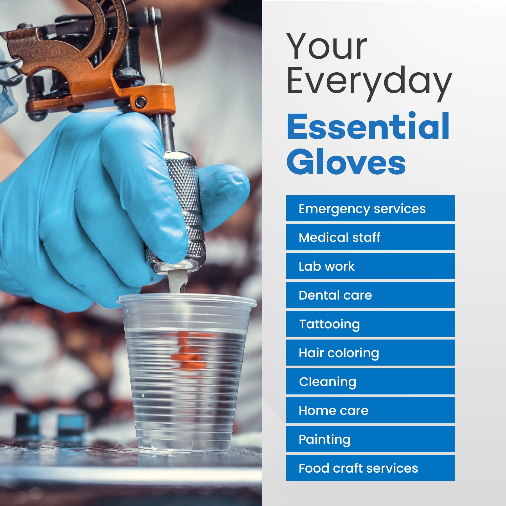 Dealmed Nitrile Exam Gloves | Powder-Free, Latex-Free Medical Gloves | Disposable Gloves for Food Prep, Cleaning, Tattoo, Hair Dye, Medical & Surgical Use | Sky Blue, Large - 100/Box (Pack of 10)
