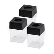 3pcs Paper Clip Storage Box Magnetic Storage Case Creative Paper Clip Holder Office Desktop Paper Clip Dispenser (Black)