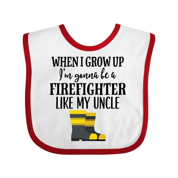 Inktastic Future Firefighter Like My Uncle Boys or Girls Baby Bib
