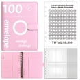 thumbnail image 2 of Desafío de Ahorro de Dinero de 100 Sobres, Carpeta de Desafío de 100 Sobres, Carpeta de Ahorro de Dinero, Libro de Presupuesto (Rosa), 2 of 5