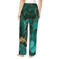 thumbnail image 2 of Bixox Women's Green Gold Glitter Patterned Pajama Pants Loungewear, 2 of 5