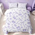 thumbnail image 2 of Erosebridal Princess Ribbon Twin Quilt Set, Cartoon Bow-Tie Twin Coverlet Set, Reversible, Lavender White, 2-Piece (1 Bedspread and 1 Pillowcase), 2 of 7