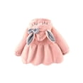 thumbnail image 2 of Abrigo con capucha cálido para bebés y niñas- Rosa-3T(Size 12), 2 of 6
