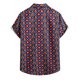 thumbnail image 5 of Camisas Para Hombre Camiseta con botones de solapa para hombre, estampado hawaiano, playera de manga corta, camisa estampada informal a la moda (Red, XXL), 5 of 7