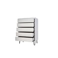 thumbnail image 4 of Cajonera Blanca con 5 Cajones. Patas de Metal Negras y Estructura de Madera Industrial, 4 of 4
