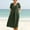 Army Green, variant on Long Womens Dresses Cotton Linen Moomoo Summer Tshirt Dress Green V Neck Short Sleeve Womens Sundress with Pockets