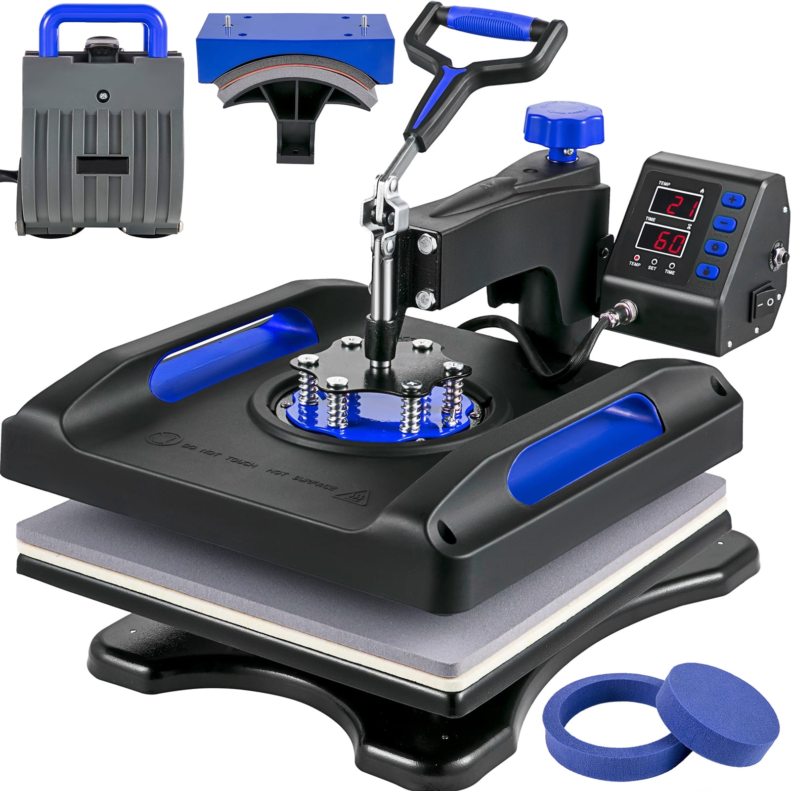 KFFKFF Heat Press, 15x15in Swivel 5-in-1 Heat Press Device, Digitally Controlled Versatile Tool, Efficient Heating & Enhanced Safety, Perfect for T-shirts, Hats, Caps, Mugs, Plates