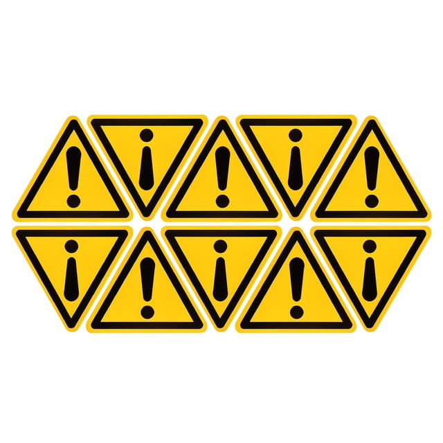 Uxcell Triangle Caution Warning Sign Self Adhesive 40mm/1.56inch 10Pcs