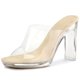 thumbnail image 1 of Sandalias transparentes de Tacón de Bloque con plataforma Allegra K Beige 39, 1 of 7