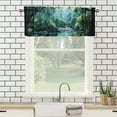 thumbnail image 3 of Waterfall Curtain Valance for Kitchen Forest Flowers Window View Nature Landscape Rod Pocket Valances for Bedroom Living Room Dining Room 54 by 18 in, 1 Panel, 3 of 6