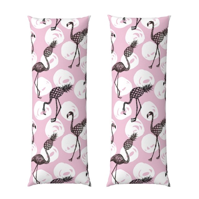 Balery Pineapple Flamingo Funda Protectora para Almohada Corporal de Algodón Hipoalergénico con Cierre(55 x 21 pulgadas), Almohadas No Incluidas