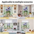thumbnail image 5 of Spring Easter Kitchen Curtains Window Panels, Purple Floral Summer Botanical Green Plaid Insulated Window Treatment Curtain, Grommet Curtains for Bedroom/Living Room/Bathroom, 2 Piece 52"Wx63"L, 5 of 8
