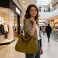 thumbnail image 6 of Large Capacity Women’s Commuter Shoulder Bag Crossbody Tote, Water Resistant Polyester Handbag, Multi Pocket, Adjustable Strap, Gray Yellow Green White, 6 of 6