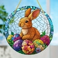 thumbnail image 2 of SDNall Vitrail Suspendus, Film Vitrail, Lapin de Pâques Vitrail Rond Attrape-Soleil, 2 of 8