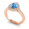 thumbnail image 2 of 1.35 Ct (F-G/VS1) Natural Diamond Blue Topaz Gemstone Stylish Proposal Ring for Women Solid 14K Rose Gold Size 9 by Diamond-Capitals, 2 of 8