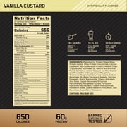 Optimum Nutrition, Pro Gainer Protein Powder, 60g Protein, Vanilla Custard, 5.09 lb