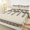 thumbnail image 4 of Feelyou Hippie Aztec Triangle Twin Sheet Sets, Vintage Bohemian Style Twin Fitted Sheet, Teens Adult Women Men Flat Sheet, Microfiber Bedroom Decor, 3-Piece, 4 of 8