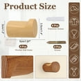 thumbnail image 2 of 4 Pack Beech Wood Wall Hooks, Simple and Stylish Coat Rack, Round Coat Hook, Wall-Mounted Entrance Hook with Screws, Can Hang Towels, Hats, Clothes, Keys, 2 of 7