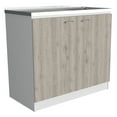 thumbnail image 6 of Undermount Kitchen Sink, Napoles Utility Sink with Cabinet One Shelf, Double Door Cabinet -Smokey Oak / Light Gray, Multicolor Stainless Steel Kitchen Sink,Particle Board Farmhouse Kitchen Sink, 6 of 9