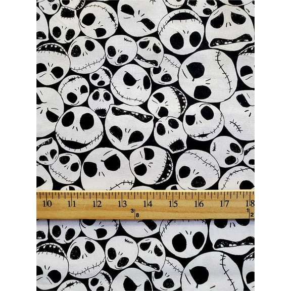 100% Cotton Fabric "Nightmare Before Christmas Jack Skellington ALL Over" Print