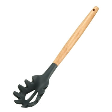 Uxcell Server Kitchen Utensil Silicone Cooking Utensils Wood Handle Gadgets for Nonstick Cookware