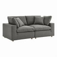 thumbnail image 3 of Modway Commix 2 Piece Down Filled Overstuffed Sectional Sofa Set in Gray, 3 of 10